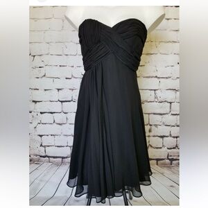 White House | Black Market Strapless Structured Chiffon Dress Womens Size 6